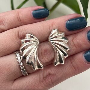 Vintage 1950’s Era Sterling Silver Stud Earrings, 925